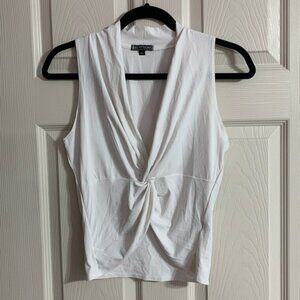 VTG Y2K white tank top with twist design - medium